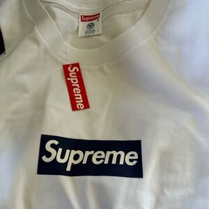 Brand New Supreme Tee Navy Blue on White